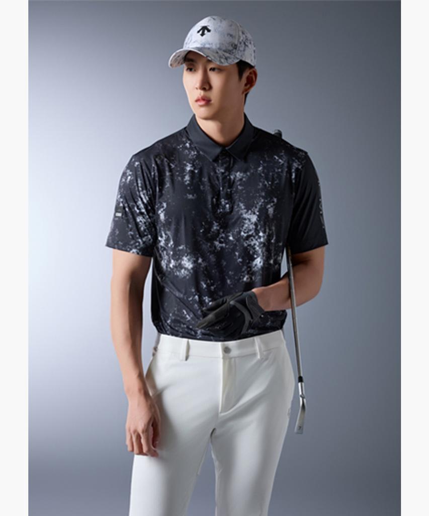 DESCENTE GOLF Acmt Men'S Printed Collared Short Sleeve T-Shirt (Dq22Mfts43)