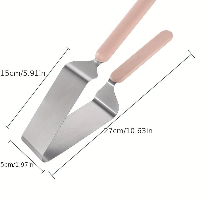1pc Stainless Steel Cake Slicer Server - Triangular Transfer Tool Ergonomic Handle for Home Commercial Use