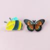 Charming Butterfly & Bee Metal Badge: Cartoon Insect Brooch for Clothing & Accessories