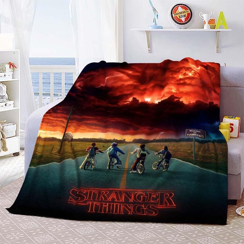 Heißer Film Stranger Things Deckenbezug Cartoon Flanelldecken für Betten Sofas Warmes Bettlaken Weiche Bettwäsche Zimmerdeko Fan-Geschenk
