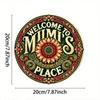Metal Wall Art, Round Sunflower Sign Welcome To Mimis Sunshine, Home Gift
