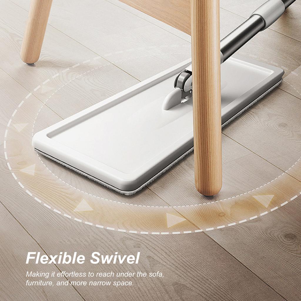 Microfiber Mop with Bucket Floor Cleaning Squeeze Hand Free Floor Mop Washable Pads Reusable Dust Mops with Soft Refill