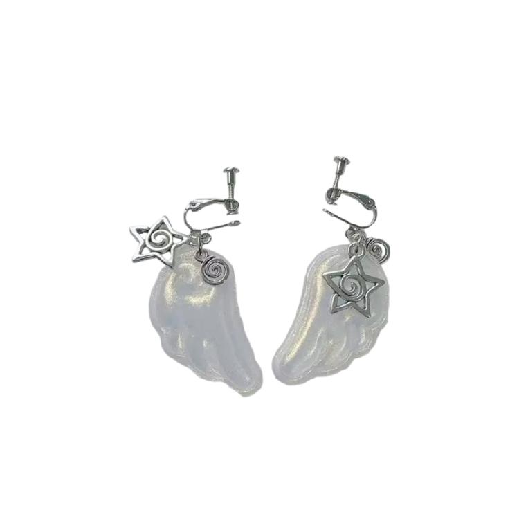 

Unique Wing Shaped Earrings Alloy Lightweight Comfort Everyday Wear Ear Accessories Fashion Jewelry For Gifting 1