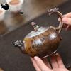 Yixing Purple Clay Pot Raw Mine Keel Gold Sand Firewood Arhat Handle Teapot Kung Fu Chinese Tea Set