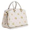 Coach Savannah 36 Stampa Floreale Logo Pelle Granata Borsa a Spalla Crossbody Tote Grande Donna Bianca con Giallo