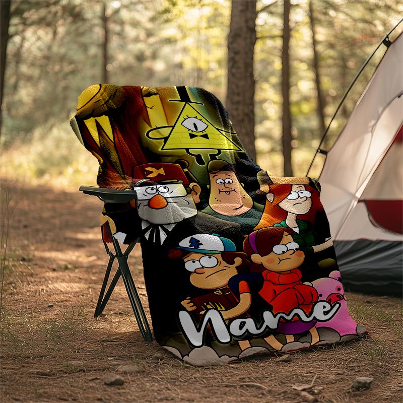 Personalized Custom Name Blanket - Gravity Falls Print Design,Blanket for Sofa,Bed,Travel,Camping - Soft and Warm, Great Gift