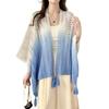 Open Front Fringe Knitted Capelet for Women Soft Breathable Travel Cardigan Shoulder Wrap Hollowed Out Shawl Wrap