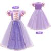 JIEAIRUI Rapunzel Prinzessinnenkleid für Halloween-Kostüm für Perfekt für und Enthält 8 Accessoires Kinder, Mädchen, Partys, Geburtstage, Weihnachten,