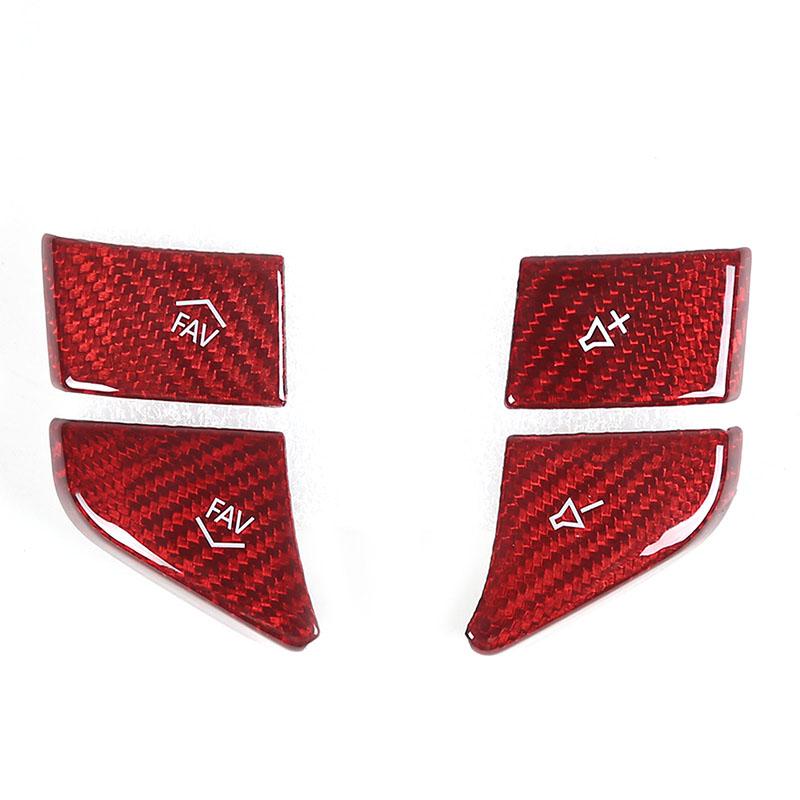 Real Carbon Fiber For Chevrolet Corvette C8 Z51 Z06 - Car Steering Wheel Button Cover Sticker Interior Accessories
