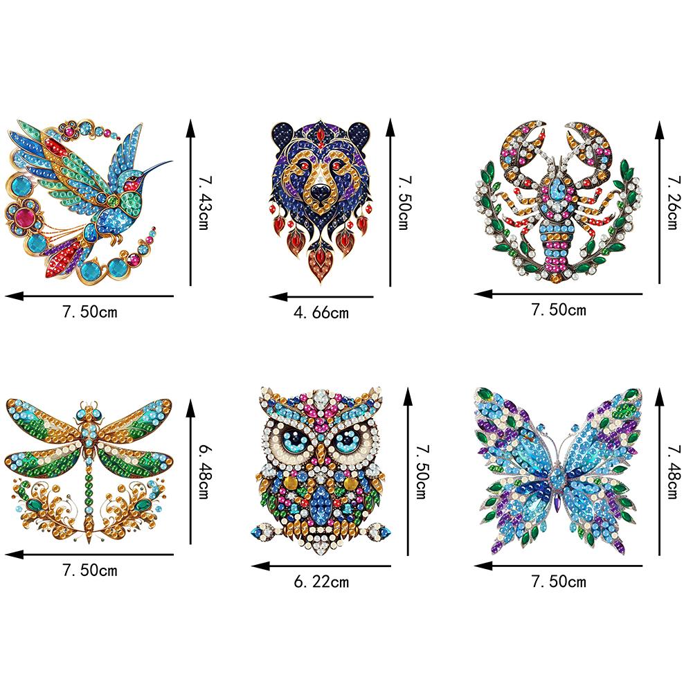 6Pcs DIY Diamond Art Refrigerator Magnet Diamond Painting Fridge Magnets Diamond Painting Magnets Kit for Home Decoration