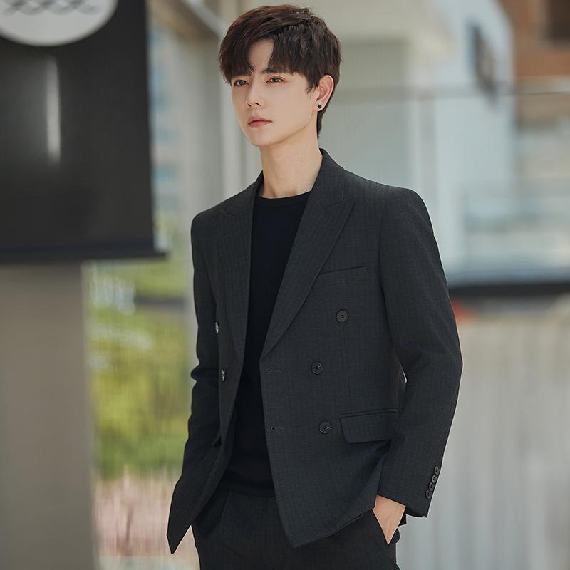 

Костюм мужской костюм свадебный мужской деловой костюм высокого класса повседневный тонкий свадебный костюм жениха 4XL чёрный