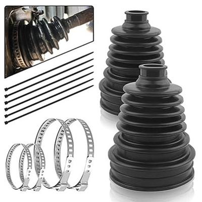 2-teiliges CV-Gelenk-Staubschutzmanschetten-Set mit 4 Edelstahlklemmen, 6 Kabelbindern, wasserdichter und staubdichter Silikon-Achsenmanschetten-Reparaturset