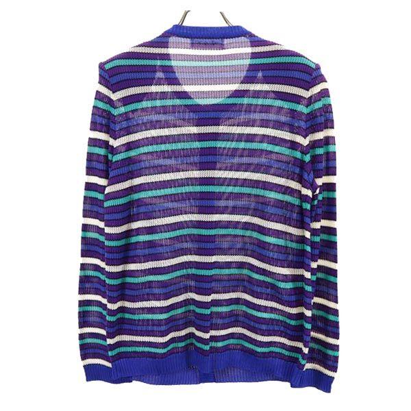 YVES SAINT LAURENT Border Pattern Long sleeve cardigan M Women Used