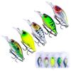 5Pcs Small Crankbait Wobbler Artificial Hard Baits Topwater Crank Wobbler with Tackle Box Plastic Fishing Baits