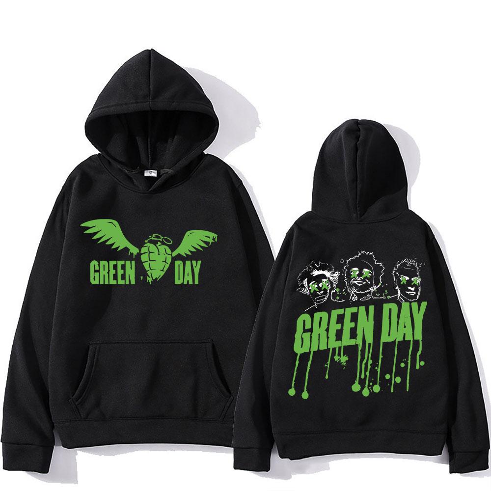 

Sudaderas Hooded Green Day Saviors Band Harajuku Comfortable Sweatshirt Long Sleeve Gothic Clothes Moletom S