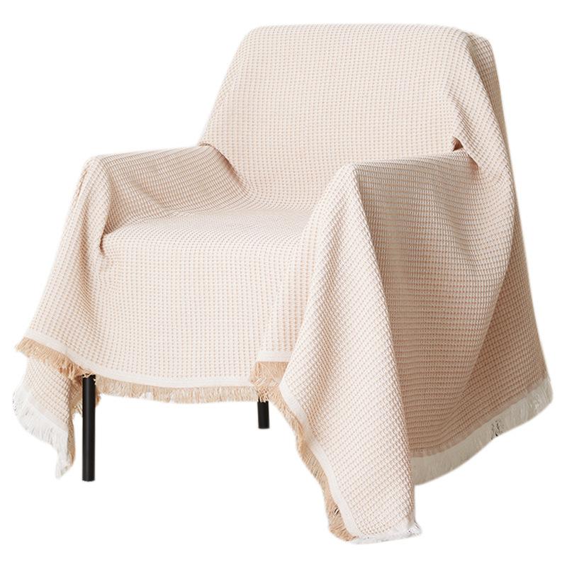 Einfarbiges Sofahandtuch mit Waffelmuster, Sofabezug, Staubschutz für alle vier Jahreszeiten, mehrfarbig optional.