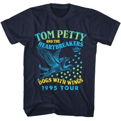 Maglietta da uomo Tom Petty & the Heartbreakers Dogs with Wings Tour 1995 Rock Band