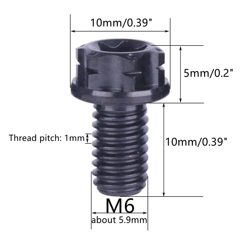 Decorative Screws GR5 Titanium Alloy Titanium Alloy Screws M6 10/15/20/25/30mm Titanium Bolt Torx Screws