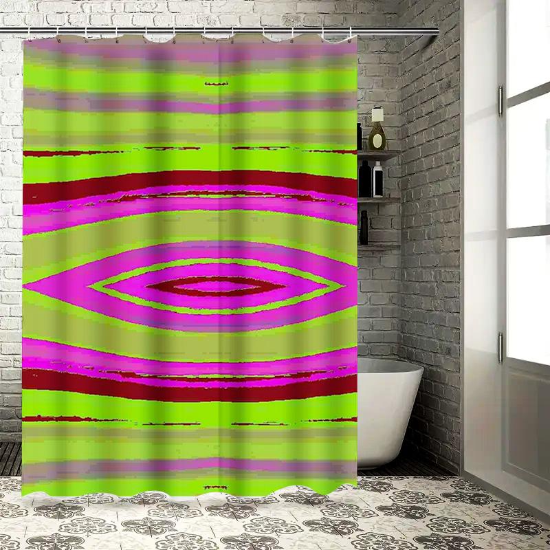 

Colorful Striped Shower Curtain With Bold Patterns Perfect For Bathroom Decorations! W60H190(CM)-1 Pcs