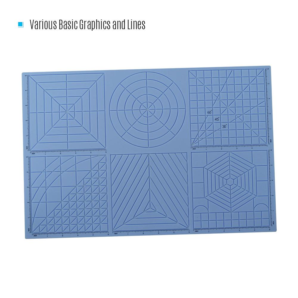 Multi Purpose 3D Printing Pen Template Soft Silicone Mat 3D Drawing Templates Copy Board with 2PCS Fingerstalls