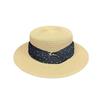 Trendy Elegant Versatile Straw Hat Seaside Beach Sunscreen Sun Hat British Top Hat Sun Hat Flat Top Hat