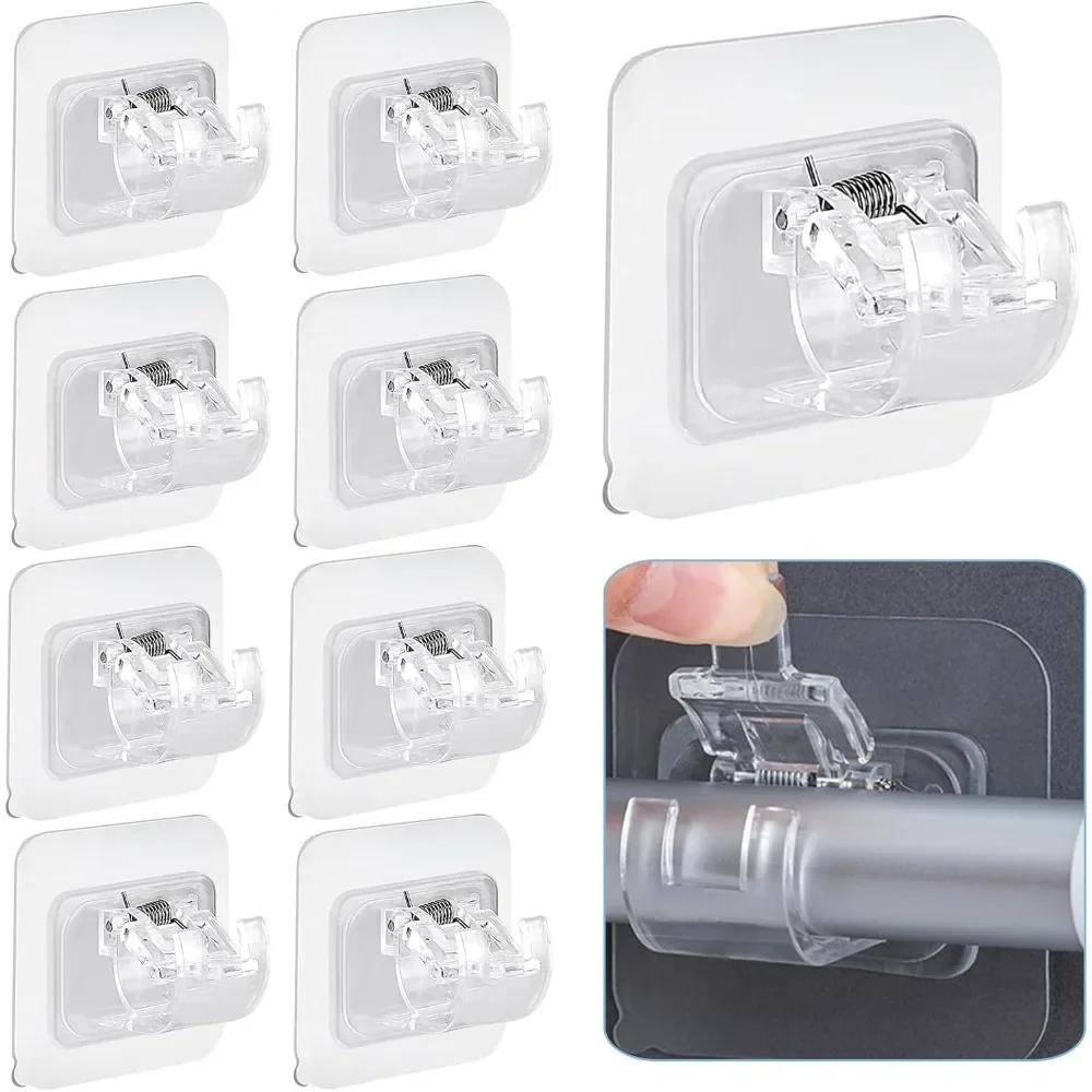 For 30 Pcs Self-adhesive Curtain Rod Holder Nailless Adjustable Rod Holder Curtain Hook Holder Towel Rod Hook New