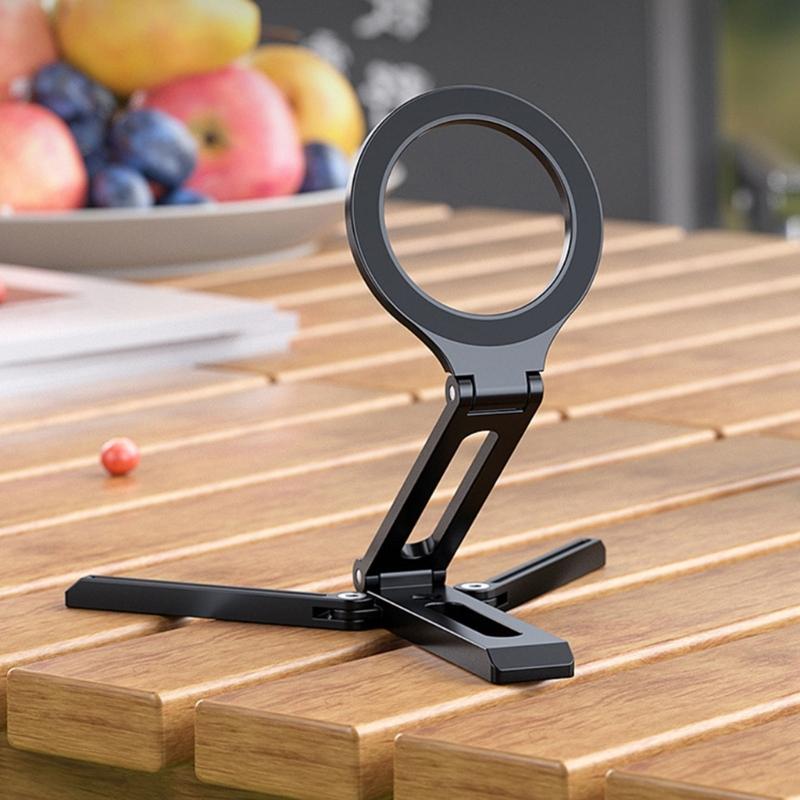 Travel Phone Holder Tripod Magnetic Phone Mount Portable Aluminum Clip  for Handfree Viewing Live Streaming