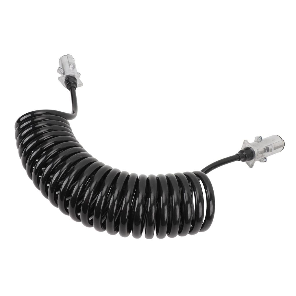 7 Way Trailer Cord Heavy Duty Coiled 7 Way Electrical Power Wire for Semi Trucks Tractors Trailer