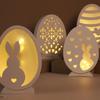 Easter Egg & Bunny Silicone Mold for Handmade Gypsum Candle Holder Hollow Lamp Resin Craft Mould Plug-in Decorative Accessories