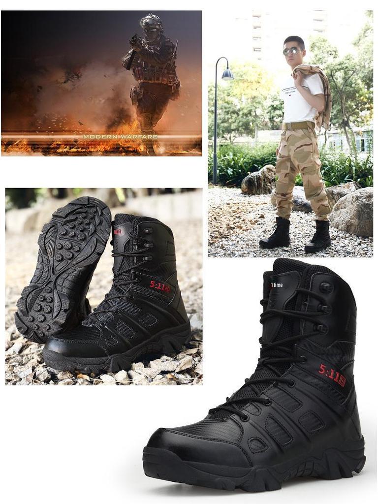 Mid-High Tactical Desert Hiking Boots - Men's Size 47