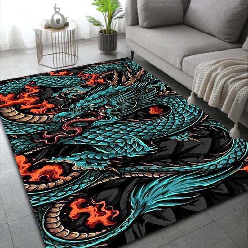 

Ковер с принтом божественного зверя японской культуры для гостиной, спальни