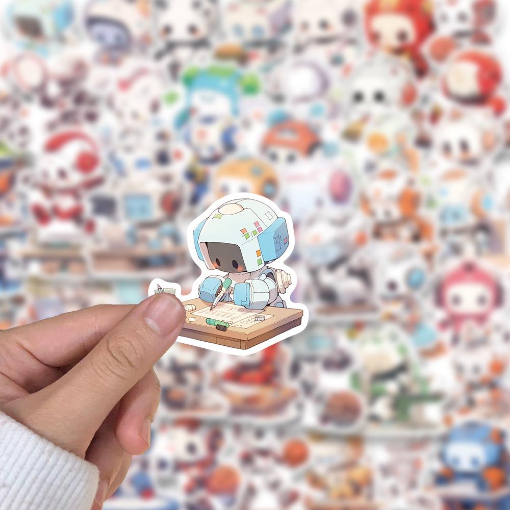 50 Cartoon Robot Graffiti Stickers Personalized Decorative Guitar Notebook Suitcase DIY Waterproof Stickers