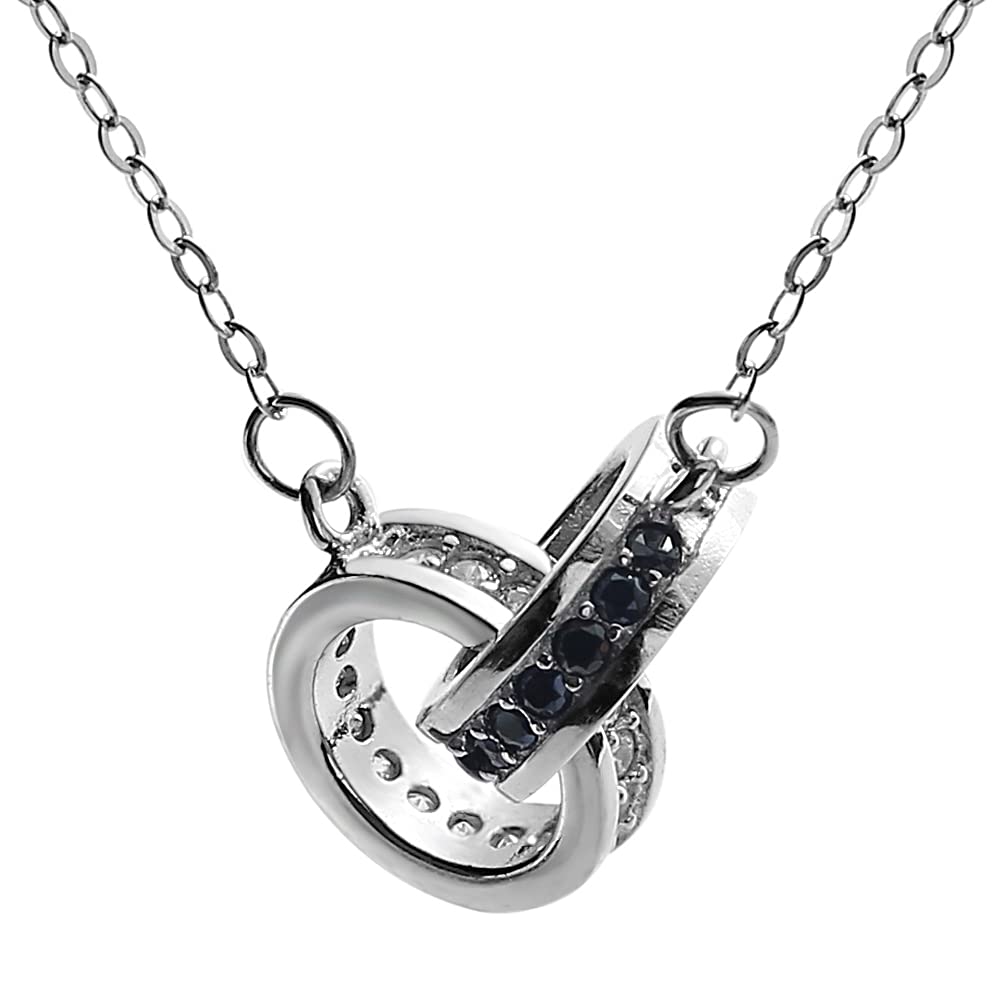 

Double Ring Necklace for Cross 925 32 Gift for Popular for Platinum Black [Glam Jewelry] Women, Ring, Silver, Hypoallergenic, Stones, Eternity, Her, чёрный