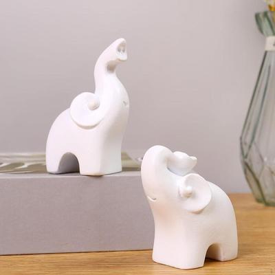 2 Sztuki Rzeźby Słoni Figurki Kolekcja Dekoracji Domu Nowoczesne Ozdoby Statuetki Zwierząt dla