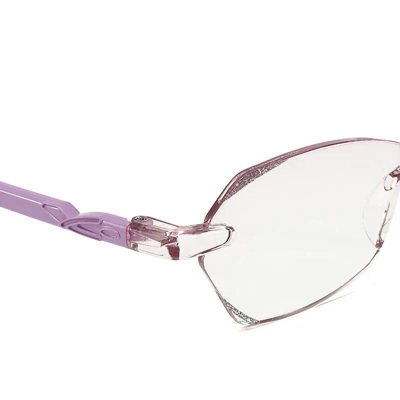 Fashion Blue Light Blocking HD Lens Hyperopia Eyeglasses Luxury Diamond Cut Reading Glasses Square FarSight Diopter +1.0 To +4.0