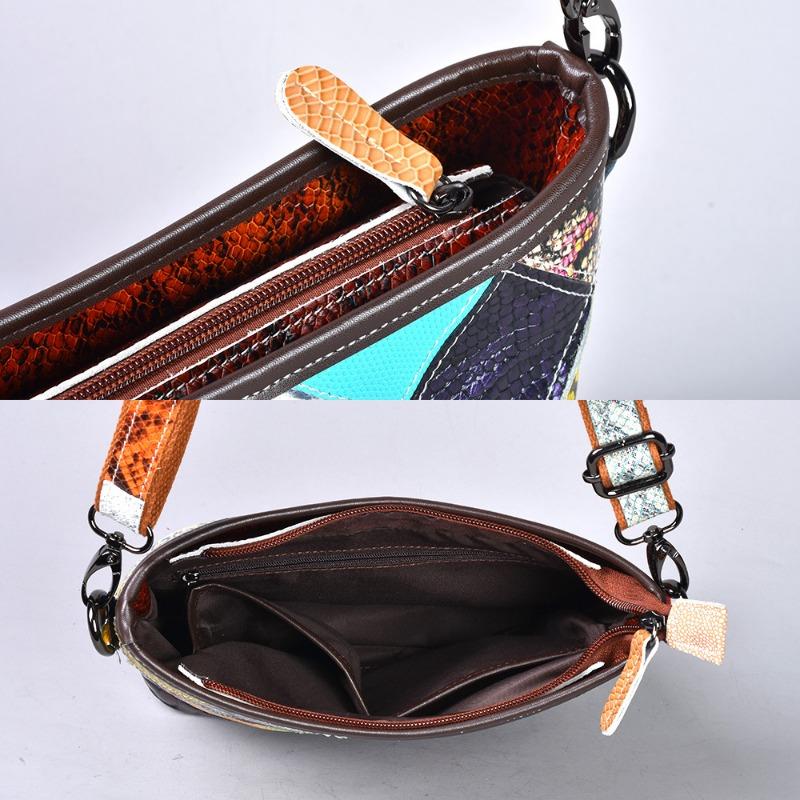 Genuine Leather Women's Bag Women's Checkered Crossbody Single-shoulder Bag Small Bag