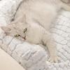 Dog Couch Bed Pet Calming Couch Plush Thermal Cat Bed with Anti-Slip Bottom Washable Removable Couch Protector Pet Bed for Sofa Bed Floor