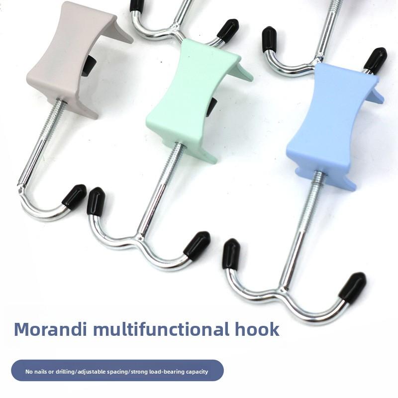 1PCS Multifunctional Double Hook School Bag Hook Desktop Detachable Mobile Bag Hanging Device Desk Side Bag Hook Punch-free Strong Bag Hook