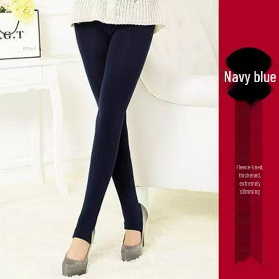 Women's Brushed Fleece Velvet Pantyhose: Autumn/Winter, Foot-Covering, 100g Thin Velvet Cropped Pants