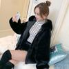 Autumn and Winter Plush Imitation Fur Coat Women's Imitation Mink Hair Loose Thickened Hooded