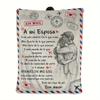 1pc Letter To My Wife Flannel Blanket, Spanish Soft Quilt Valentine's Day Gift Throw Blanket, Warm Cozy Soft Blanket For Couch B