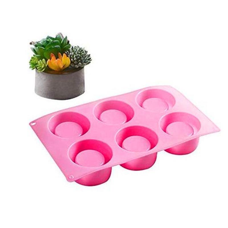 3D Silicone Mold 6 Holes Pudding Cupcake Art Cake Mould Baking Pastry Mousse Chocolate   Tools  S