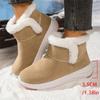 Stivali da Neve Corti Caldi in Peluche Moda Invernale Donna Taglie Forti Stivali da Neve con Plateau Donna Moda Camoscio Sintetico Antiscivolo Scarpe in Cotone Mujer