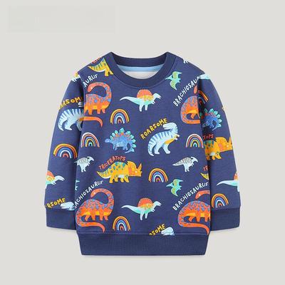 Höst Barn Tecknad Terry Sweatshirt - Europeisk & Amerikansk Stil, Långärmad för Pojkar