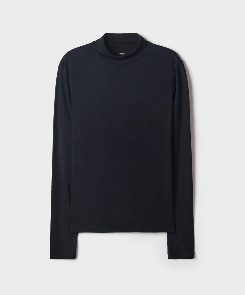 SPAO [Soft Viscose] Ribbed Turtleneck Long Sleeve Tee_Splwg4Tg01
