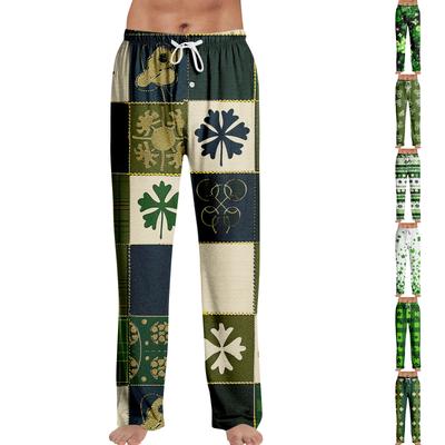 Calle de hombres. Pantalones de dormir para casa con estampado del Día de San Patricio