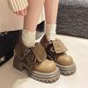 Martin Boots Women's 2025 New Retro Button Big Yellow Boots Tooling Boots Platform Muffin Locomotive Women's Shoes High Heel Thick Heel