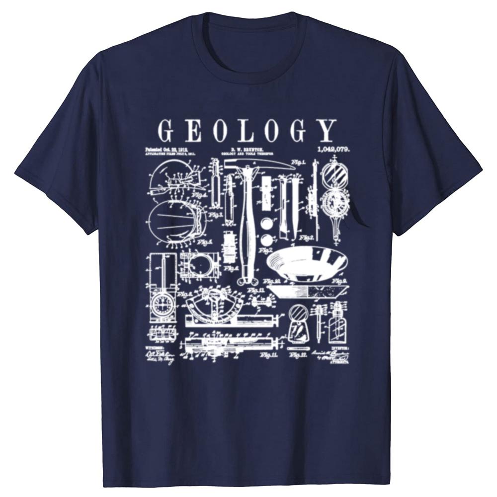 New Geology Geologist Field Tools Vintage Patent Print T-Shirt Cotton Clothes Graphics Short Sleeve T Shirt Men's Clothing