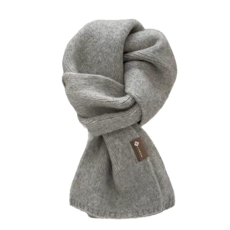 Scarf women's new winter high-end feeling versatile and cute wool knitted scarf men's neck protection to keep warm Korean version tide