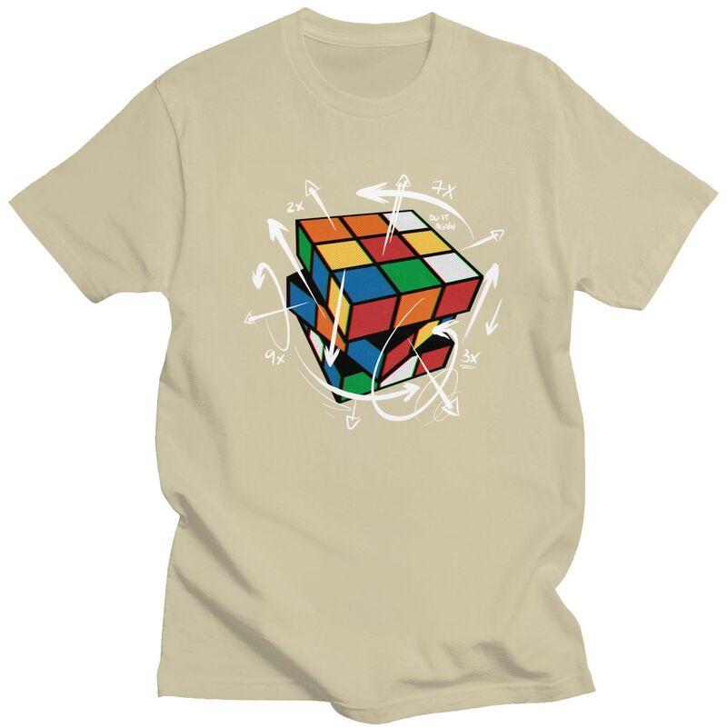 Custom Rubix Rubiks Cube Math Formula T Shirt for Men Tshirt Casual Tees Geek Magic Gift Tshirt Slim Fit Clothing
